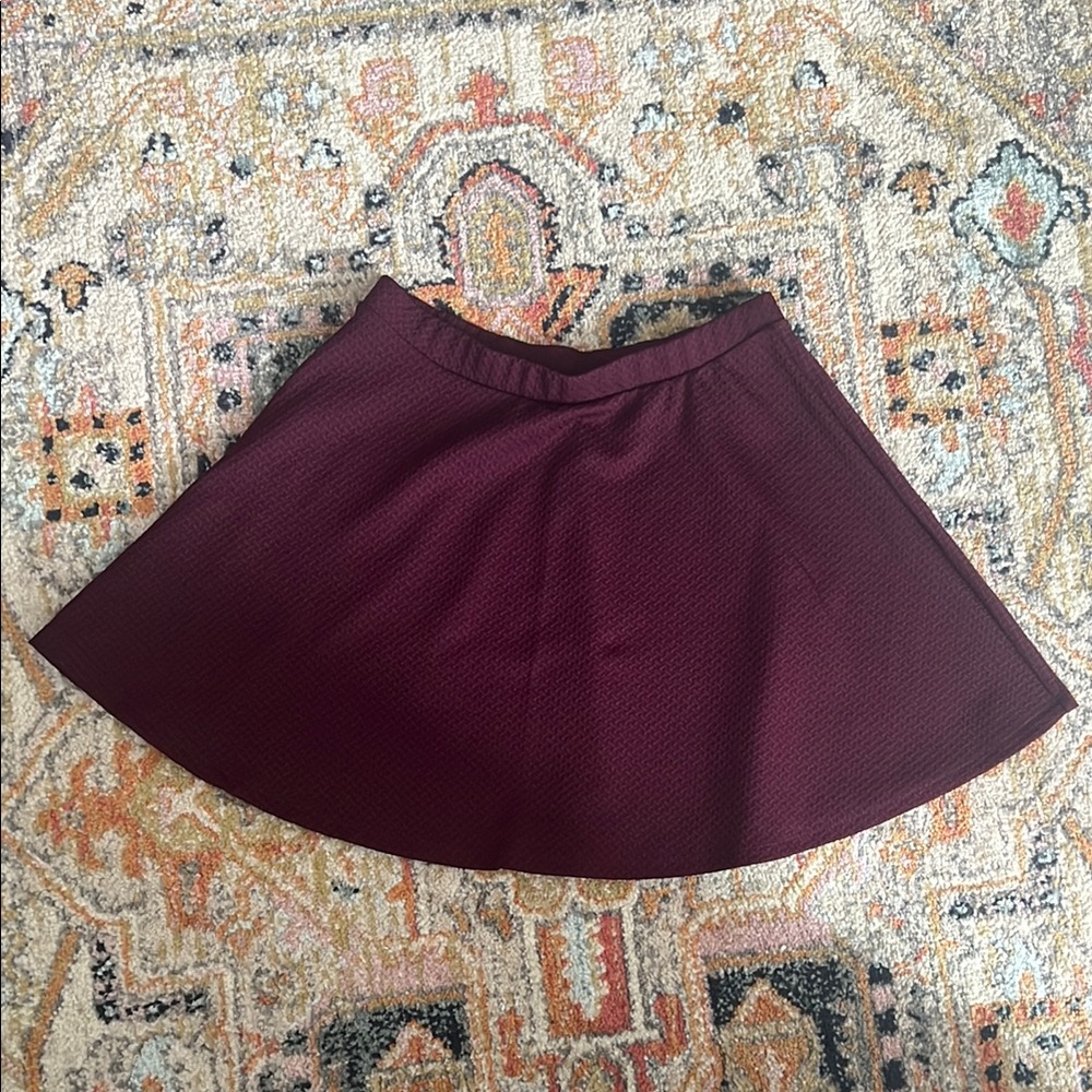 F21 Maroon Mini Skater Skirt NEVER WORN